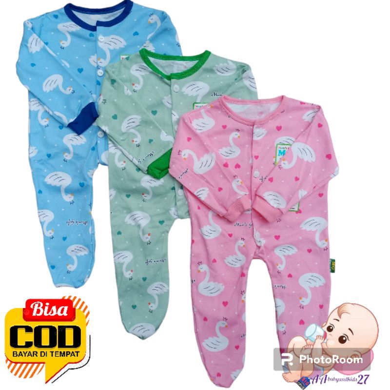 3PC MOM'S GIFT Jumpsuit ANGSA SERIES Model Kaki Tertutup Ukuran Newborn 0-4Bulan SNI NYAMAN Berkualitas