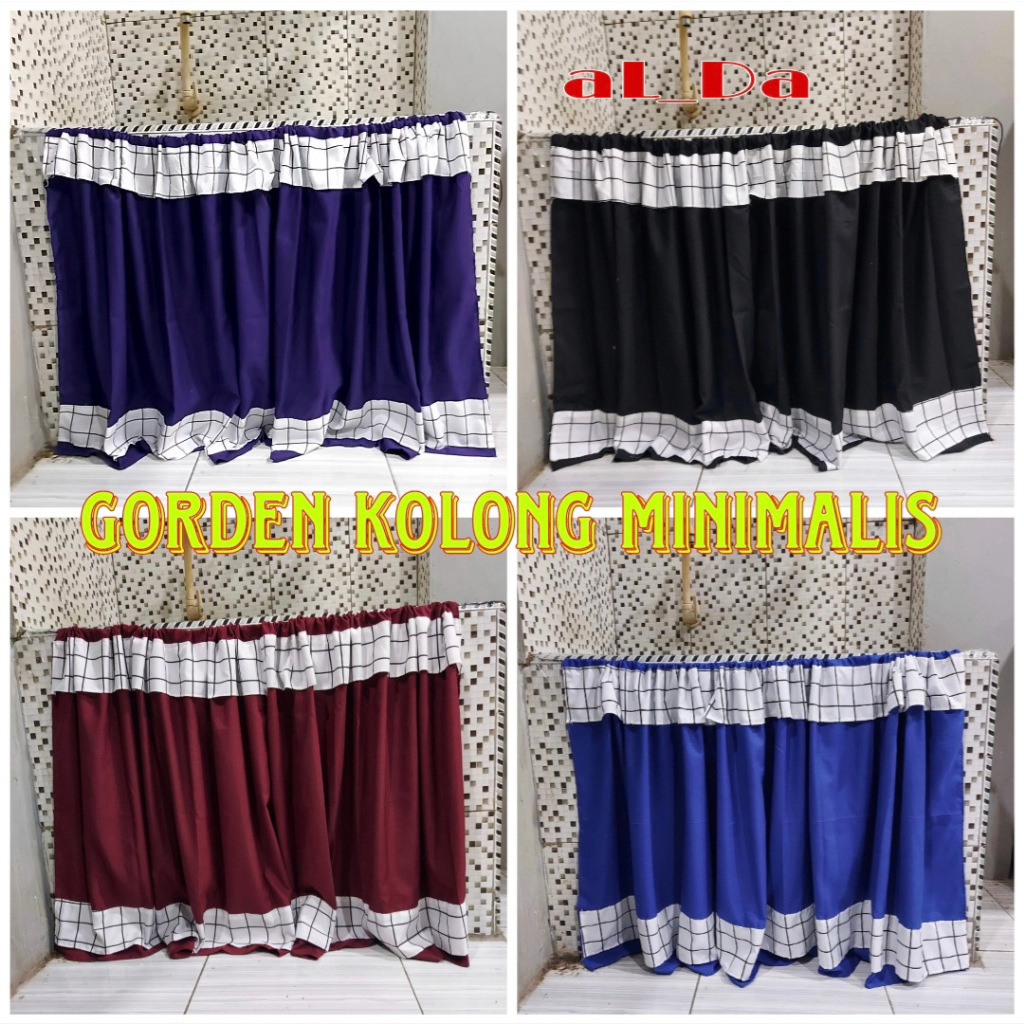 Hordeng/ Gorden kolong dapur polos kombinasi