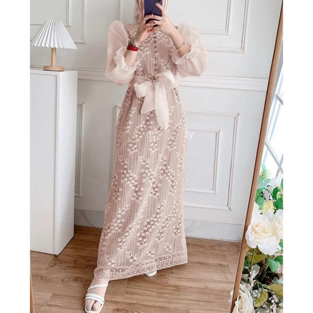 (DI JAMIN REALPICT) PAKAIAN MUSLIM WANITA DRESS GAMIS / GAMIS PESTA MEWAH ELEGAN/GAMIS FASHION MODERN TERBARU/BAJU PESTA WANITA MUSLIM / PAKAIAN WANIT /BAJU WANITA/GAMIS MUSLIMAH/VOLUIS