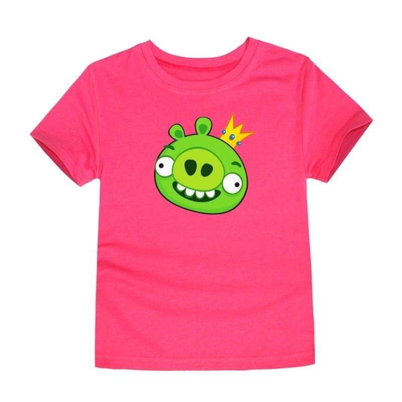 Baju Kaos Anak Angry Bird Pig Pakaian Atasan Anak Lengan Pendek Baju Oblong Anak 2-16Th Cod