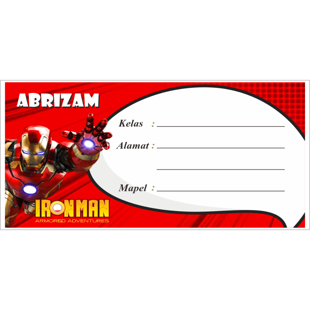 

[209] 12 Pcs Stiker Label Buku Tulis Karakter Superhero Ironman, Spiderman, Superman, Hulk, dan Batman