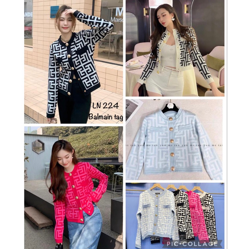 cardigan rajut import tag balmain