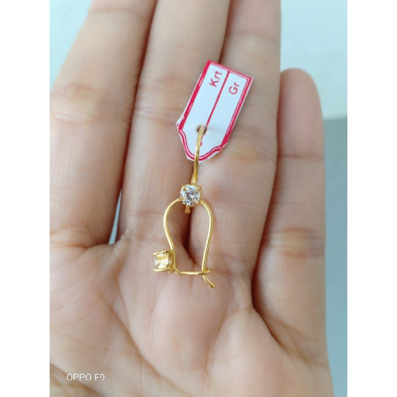 anting perak lapis emas 22karat