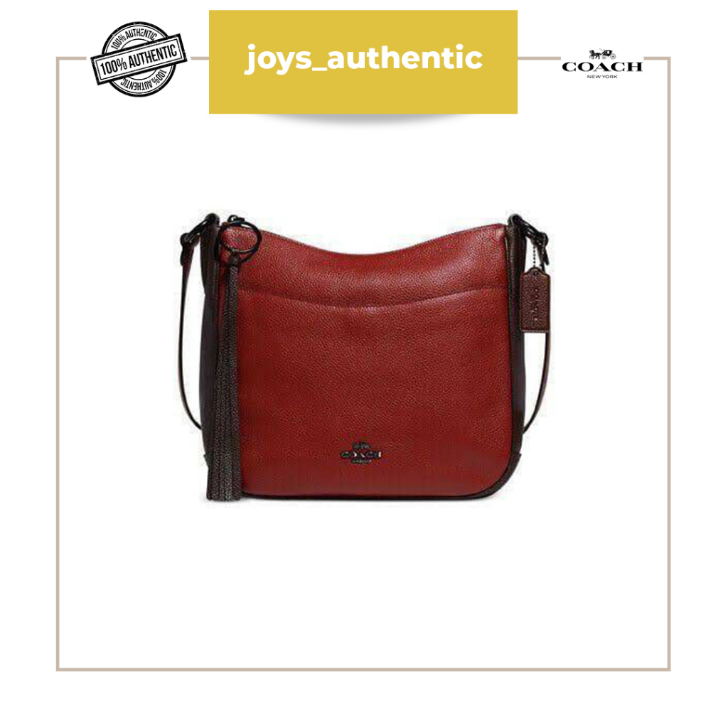 Tas Wanita Coach Chaise Crossbody Brick Merah Red Multi Woman Bag Authentic Original