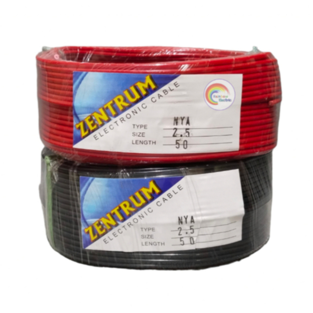 Zentrum Kabel Listrik NYA Kawat 1 x 2.5 Panjang 50 Yard