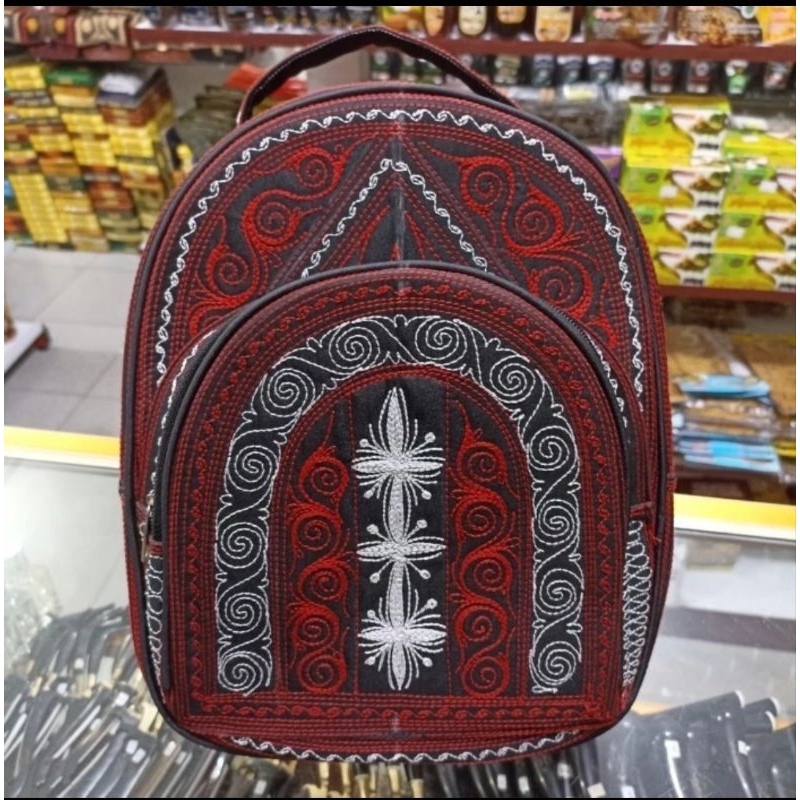 Tas Ransel Cewek Oval Motif Khas Aceh || Tas Ransel Cewek Khas Aceh