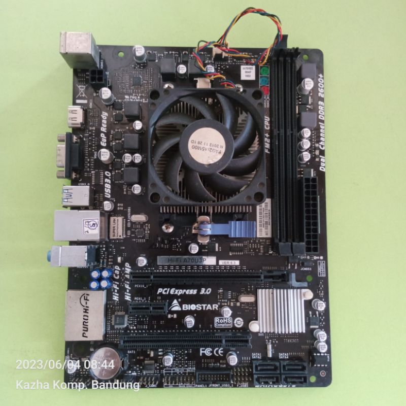 Paketan Mobo Fm2+ Biostar Hi-Fi A70U3P + Processor A4 6300 + Cooling