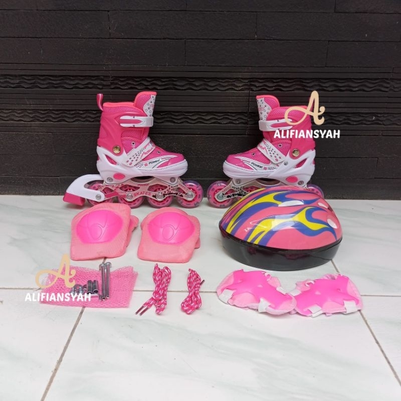 Sepatu Roda Anak dan Dewasa Model Mobil Pemula Set Pelindung Dan Helm