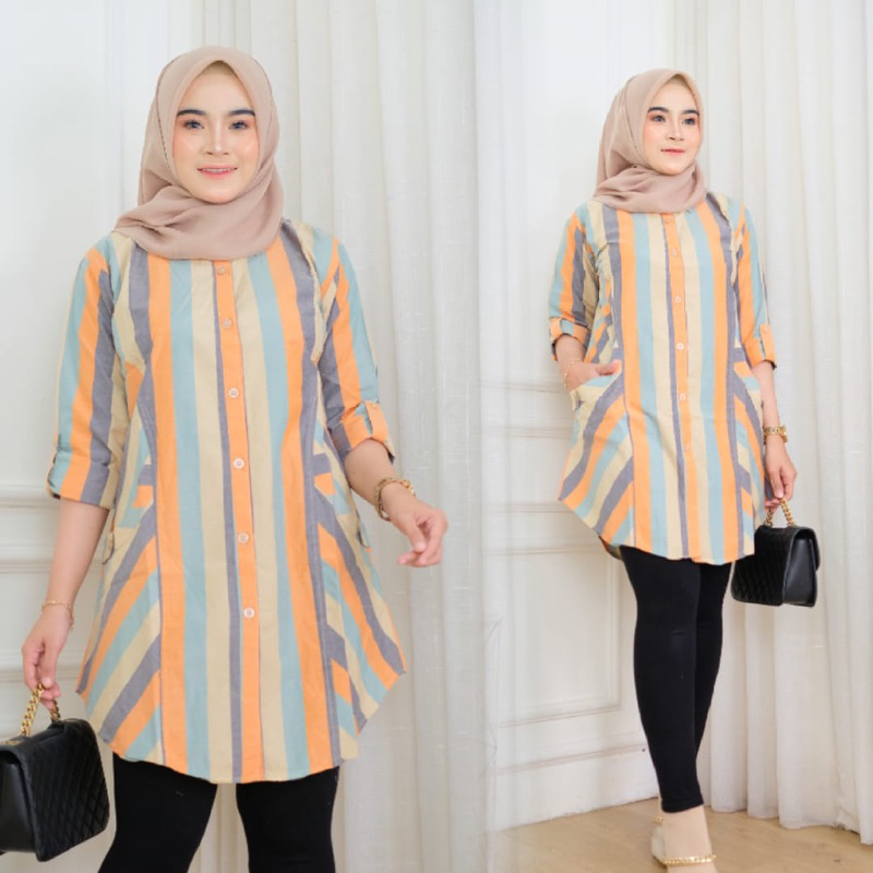 KEMEJA SALUR TERBARU/BLOUSE LEA/ATASAN CANTIK