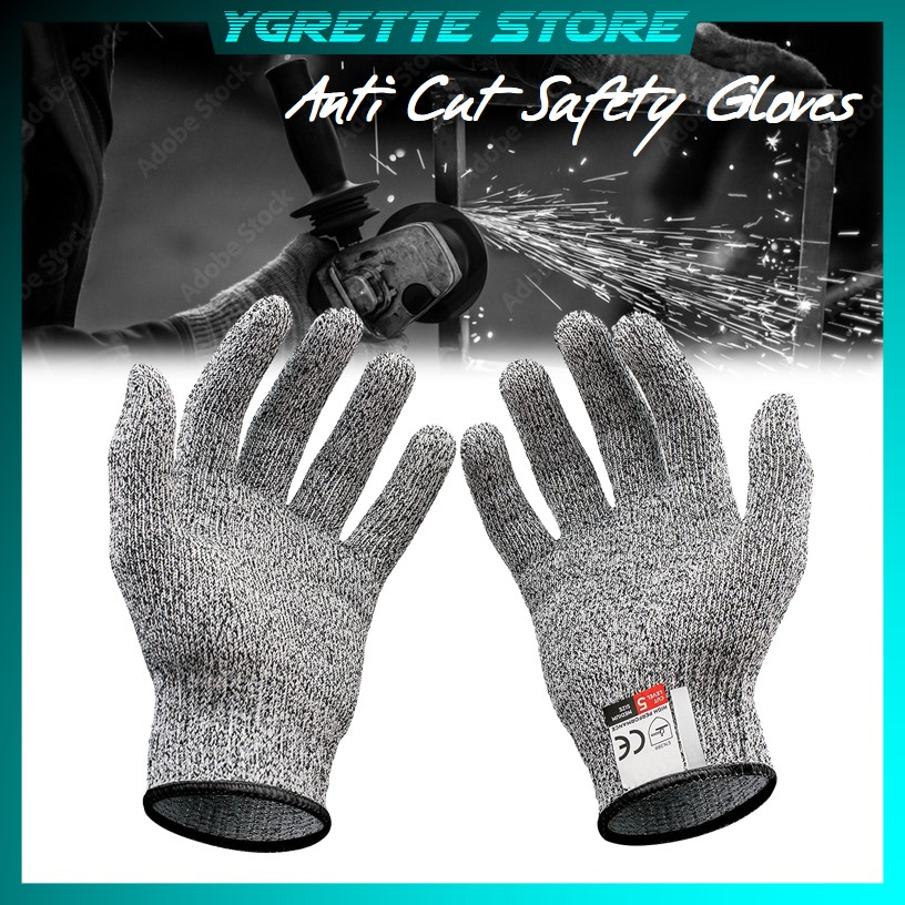 YGRETTE - ANTI CUT SAFETY GLOVE SARUNG TANGAN ANTI GORES PISAU BACOK GERINDA TABLE SAW WOODWORKING GRINDER TUKANG Clean Power Sarung Tangan Keselamatan Tahan Goresan Pisau