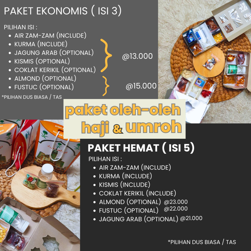 

Oleh oleh haji dan umroh | Paket Hemat | Grosir Haji Umroh