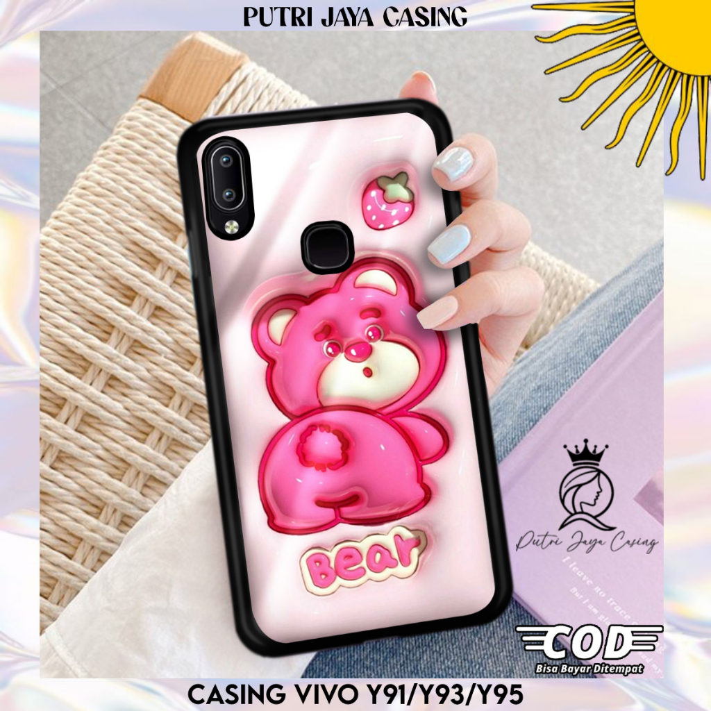 Case Hp Vivo Y91 Y93 Y95 casing Vivo Y91 Y93 Y95 Motif BEARCUTE Casing Terbaru Case Karakter Lucu Ca