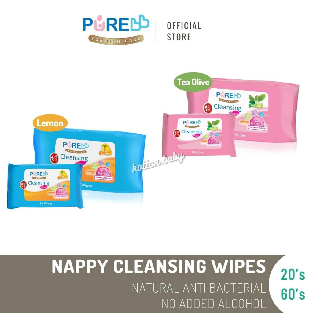 PUREBB CLEASING WIPES 60's , 20's