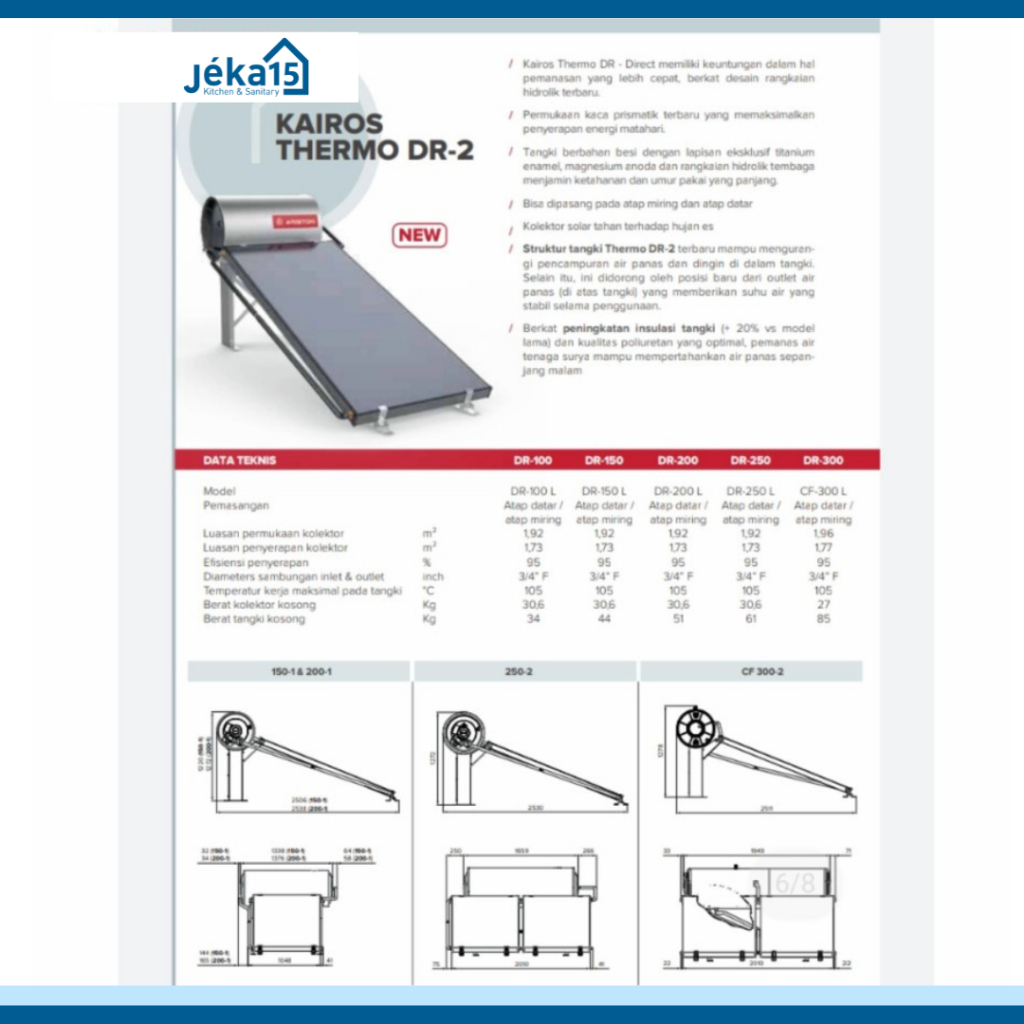 KAIROS THERMO HF | SOLAR ARISTON WATER HETAER | PEMANAS AIR TENAGA SURYA