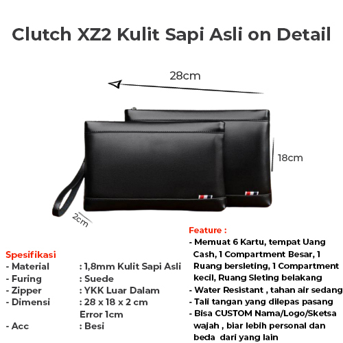 Clutch Bag Kulit Sapi Asli XZ2