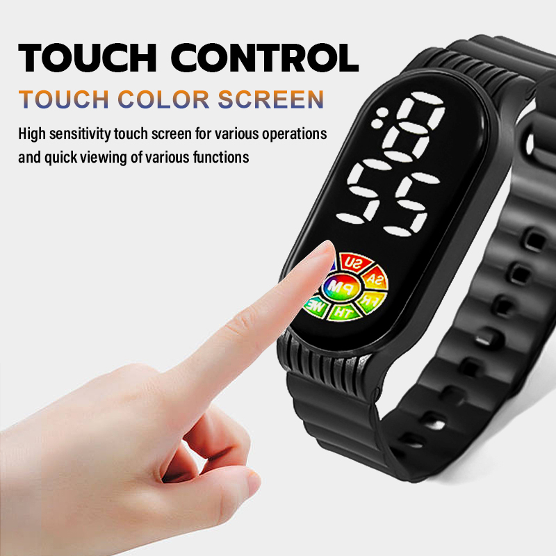 【COD】Viqoo Sports Jam Tangan LED Digital Pria Wanita Touch Screen Electronic Fashion Waterproof Watch - M7a