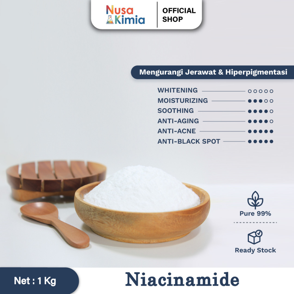 Niacinamide / Nicotinamide / Vitamin B3 / Bahan Baku Kosmetik 1 Kg