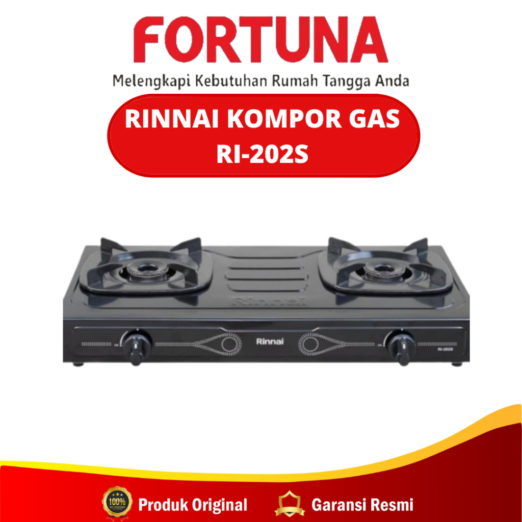 RINNAI KOMPOR RI 202S / RI-202S / RI202 S / RI 202 S (2 TUNGKU) GARANSI RESMI