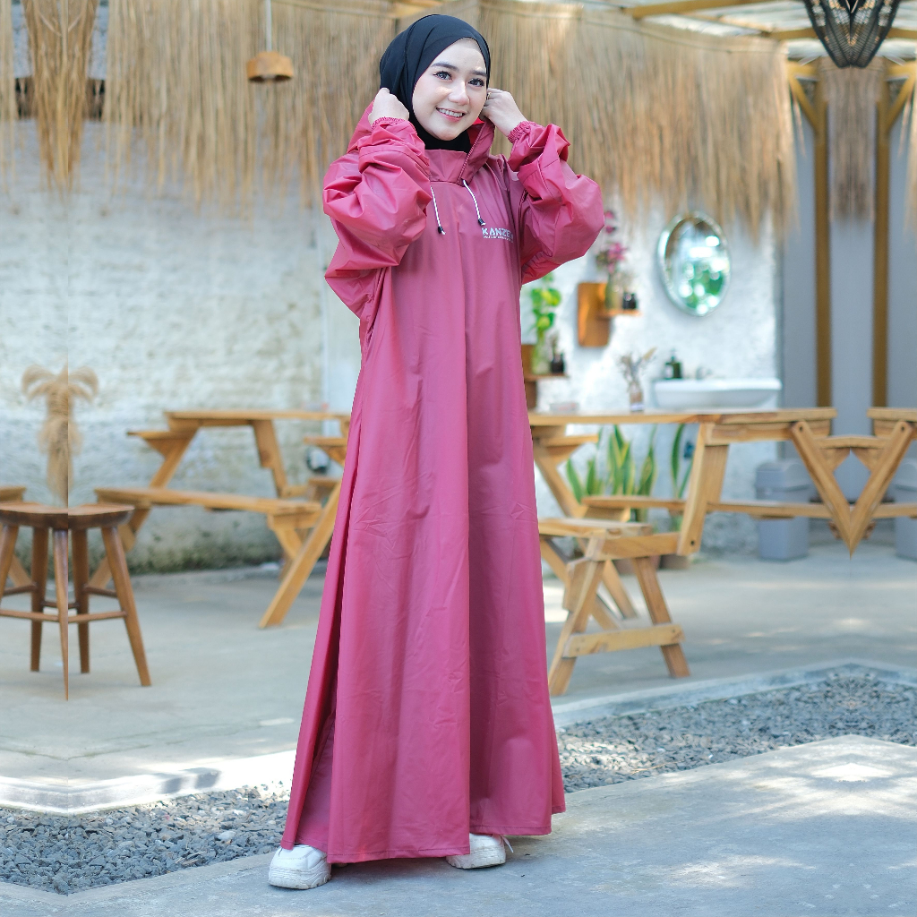 JAS HUJAN GAMIS WANITA MUSLIMAH MURAH KUAT TEBAL ELASTIS TAHAN AIR PREMIUM