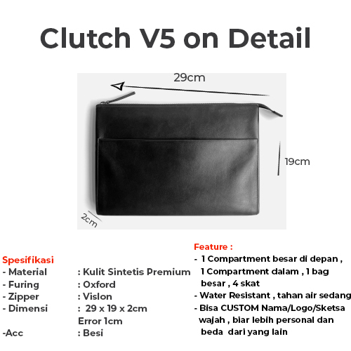 Clutch Bag Pria Wanita Kulit Style V5 Dompet Panjang Handbag