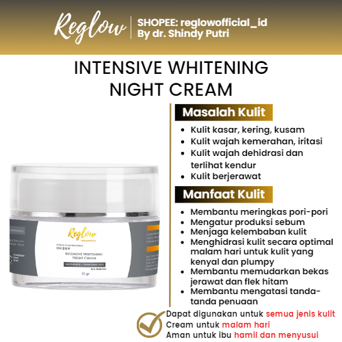 PROMO 7.7 Reglow Paket Glowing + Intensive Whitening Night Cream Skincare Dokter Shindy