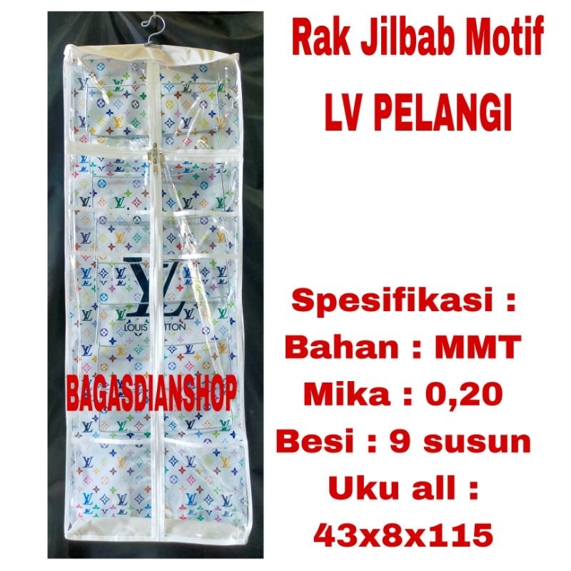 Rak Jilbab Gantung Lv Pelangi