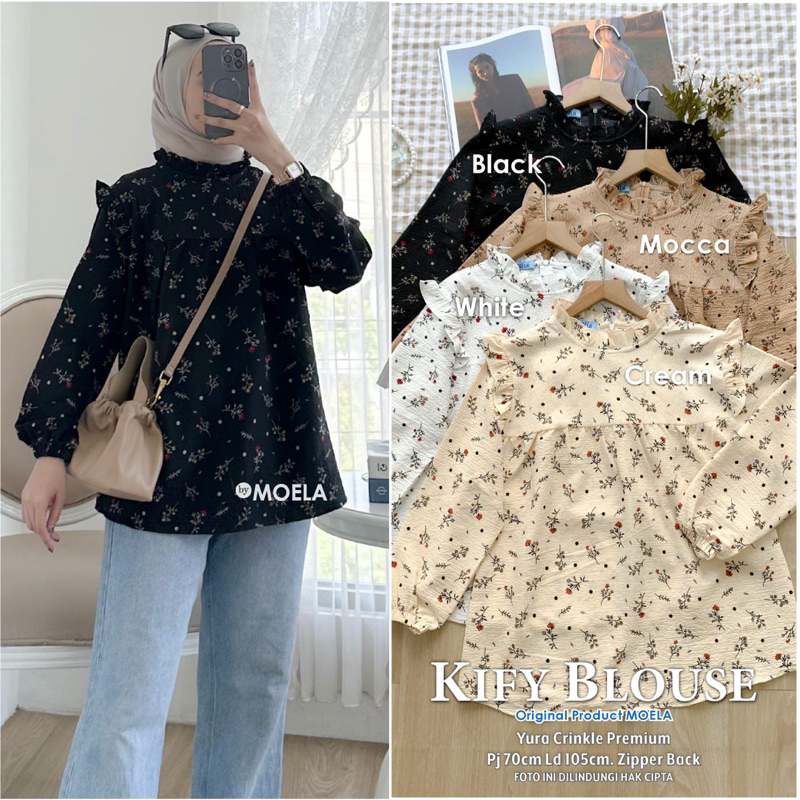 KOREAN BLOUSE YURA CRINKLE kify by moela