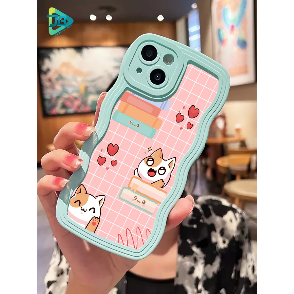 CUSTOM SOFTCASE SILIKON GELOMBANG WAVY CUSTOM CAT CUTE FOR VIVO Y12 Y15 Y17 Y15S Y16 Y02S Y20 Y12S Y20S Y33S Y21 Y22 Y30 Y50 Y35 2022 Y51 2020 Y53S Y53 Y71 Y75 Y83 Y91 Y93 Y91C Y1S V5 V7+ V21 V23E V25 PRO S15 JB8918