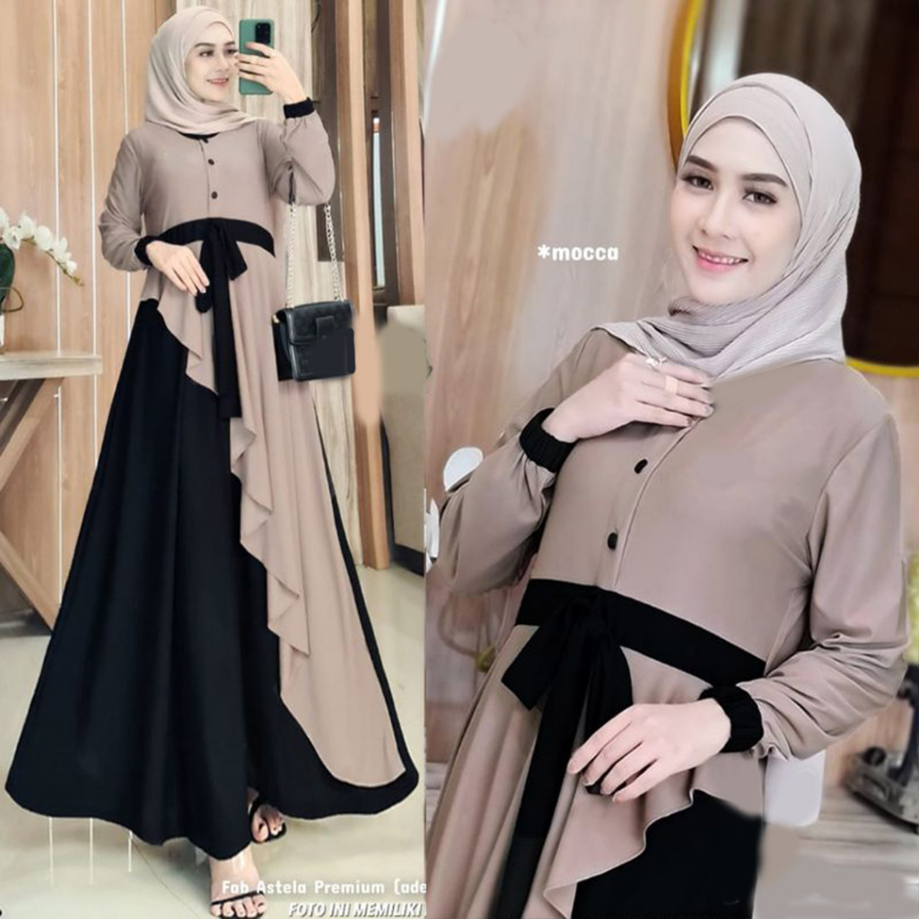 Keisha Dress Muslim Wanita Premium  | Bahan Crepe premium | COD