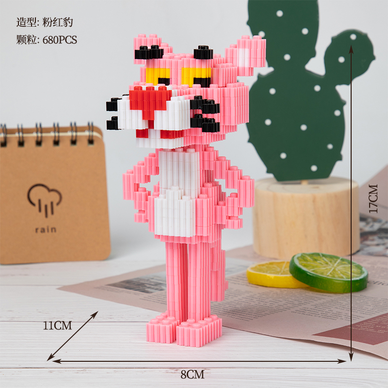 Nano Block Pink Panther Mainan Balok Susun Karakter Kartun Pink Panther Series Movie Set Hadiah dan Pajangan