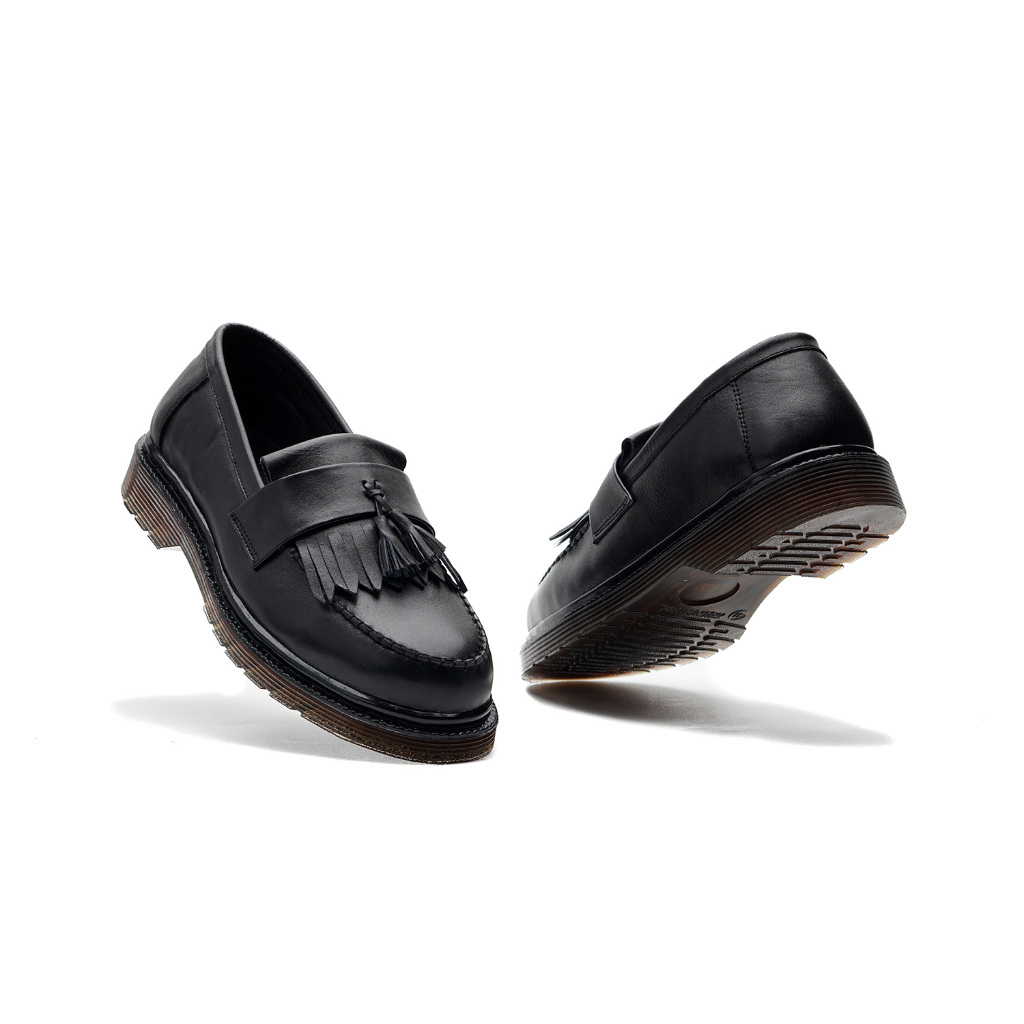 EMPIRE BLACK (Kulit Asli) Sepatu Loafers Pria Formal Kantor Kerja Kuliah Kondangan - Loafer Casual