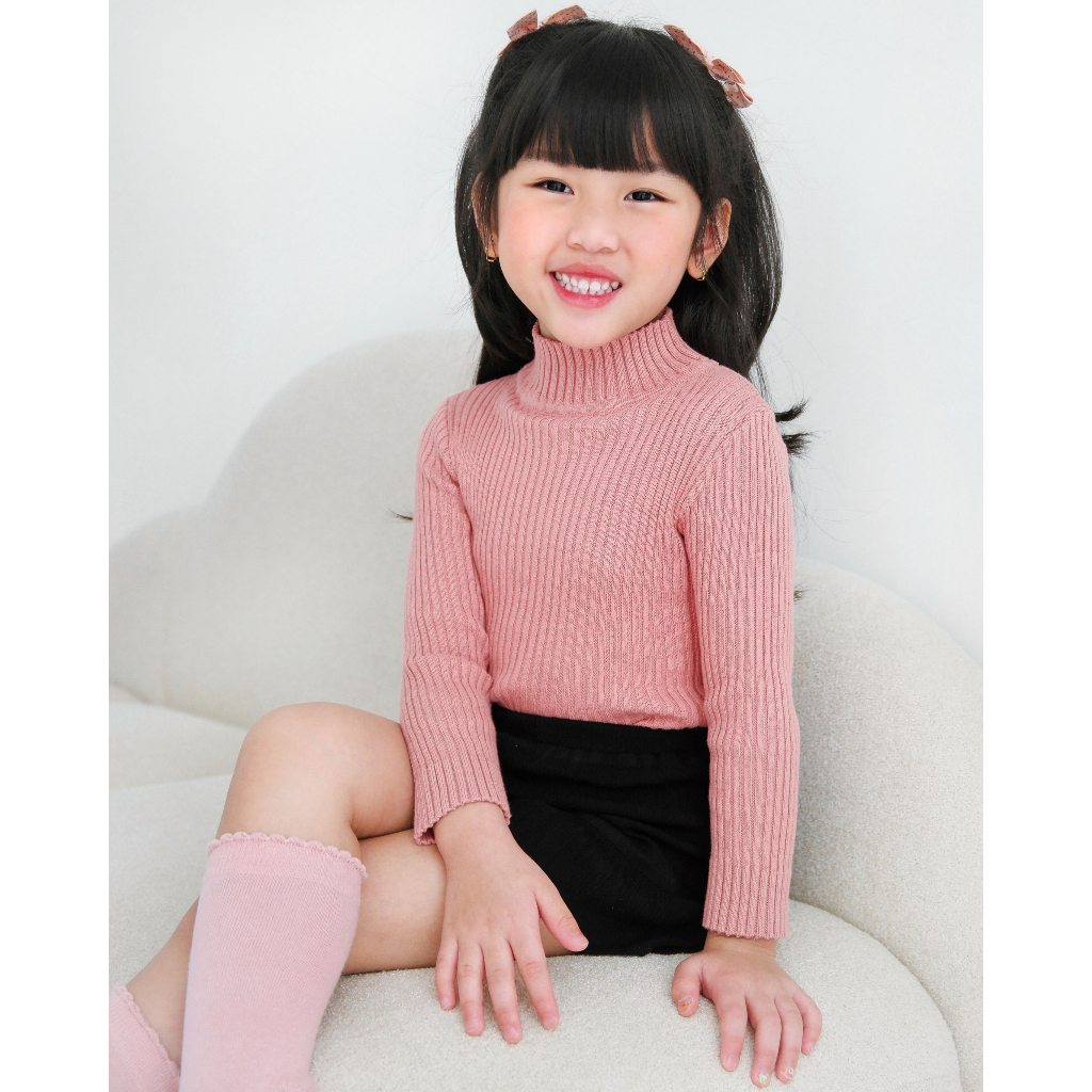 ENVAR SWEATER | Turtleneck Knit Anak | Top Anak Unisex | Rajut Pemium | Sweater Rajut Anak 1-9 tahun