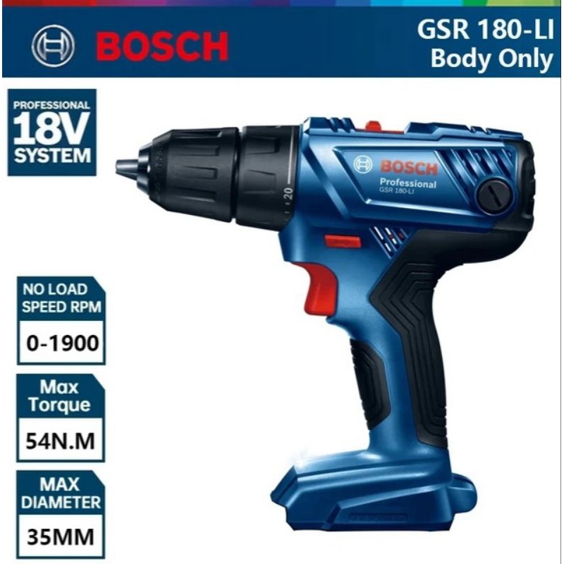Bosch GSR 180-LI Professional Mesin bor (unit only) new original