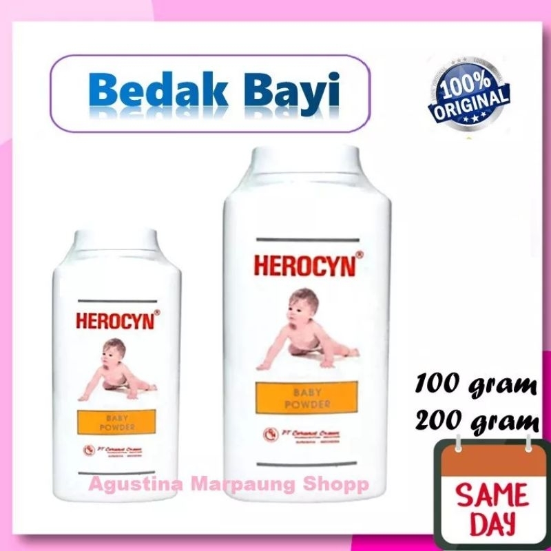 HEROCYN BABY POWDER MEDICATED SKIN POWDER - Bedak Bayi 100 Gr | 200 Gr