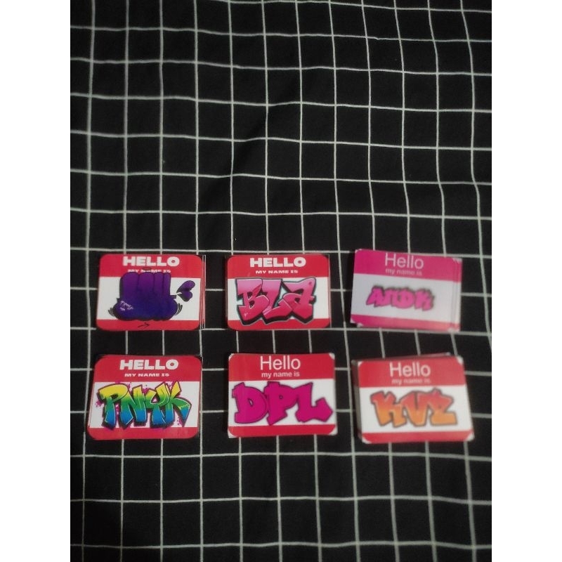 

stiker hello my Name is custom