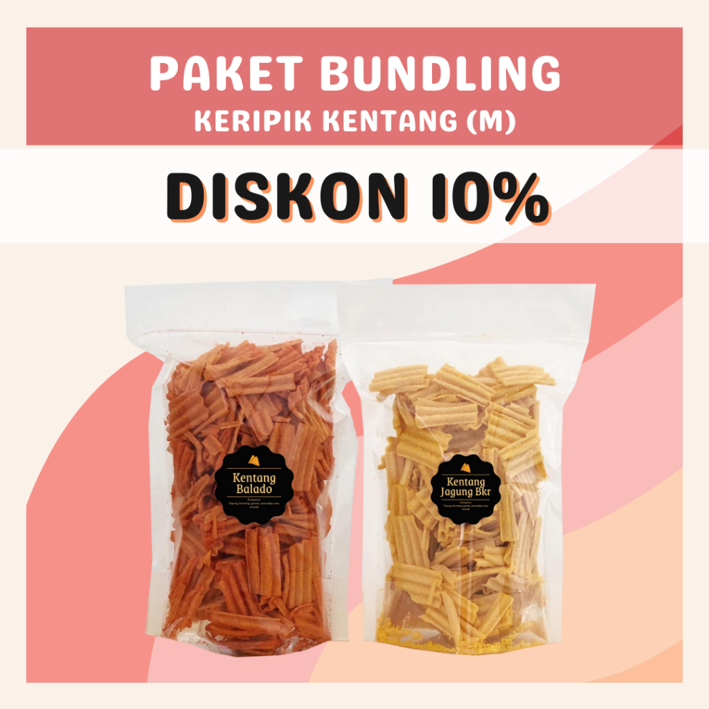 [DELISH SNACKS] Paket Bundling Keripik Kentang (M) / Bundle Package / Jagung Bakar + Balado