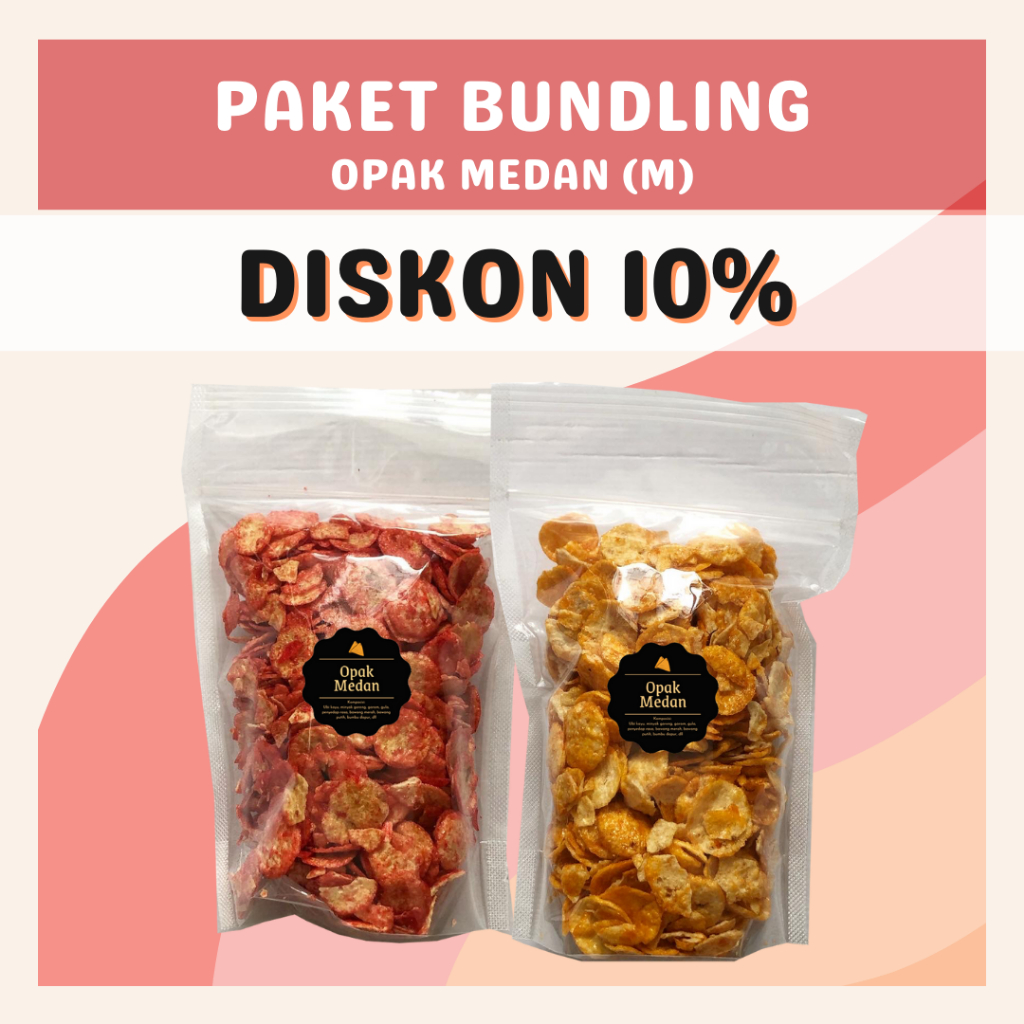 [DELISH SNACKS] Paket Bundling Opak Kuning + Merah (M) / Bundle Package Snack Cemilan Camilan Opak Medan