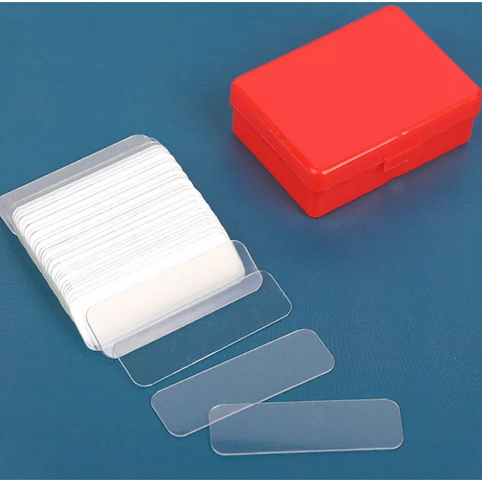 A455 BOX STICKER DOUBLE TAPE GEL 2 SISI 1 box isi 60 pcs pc isolasi bening stiker perekat dinding wall tembok kaca keramik tanpa bekas double side sided perekat alat pertukangan renovasi rumah perlengkapan lem lengket pvc transparan transparant pak pack