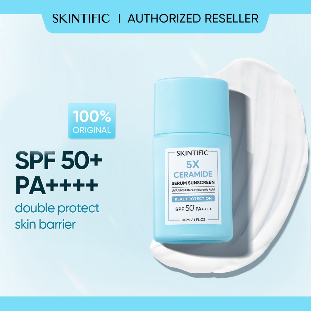 SKINTIFIC 5X Ceramide Serum Sunscreen SPF50 PA++++ Skincare uv protector Sunblock 30ml Face Sunscreen Sun Protection UVA UVB tabir surya [BPOM]