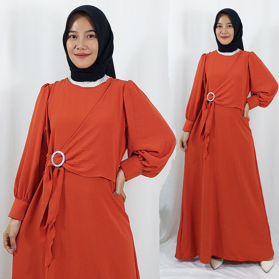 CARLINA DRESS ALETA MODERN PREMIUM CRINKLE AIRFLOW KATUN MAXY WANITA