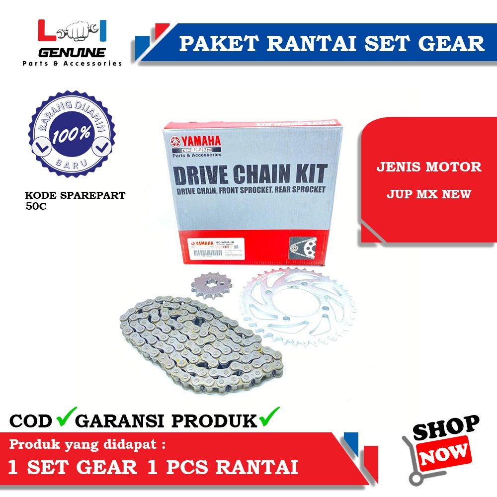 -LOI- GEAR SET RANTAI YAMAHA JUPITER MX NEW 135 50C