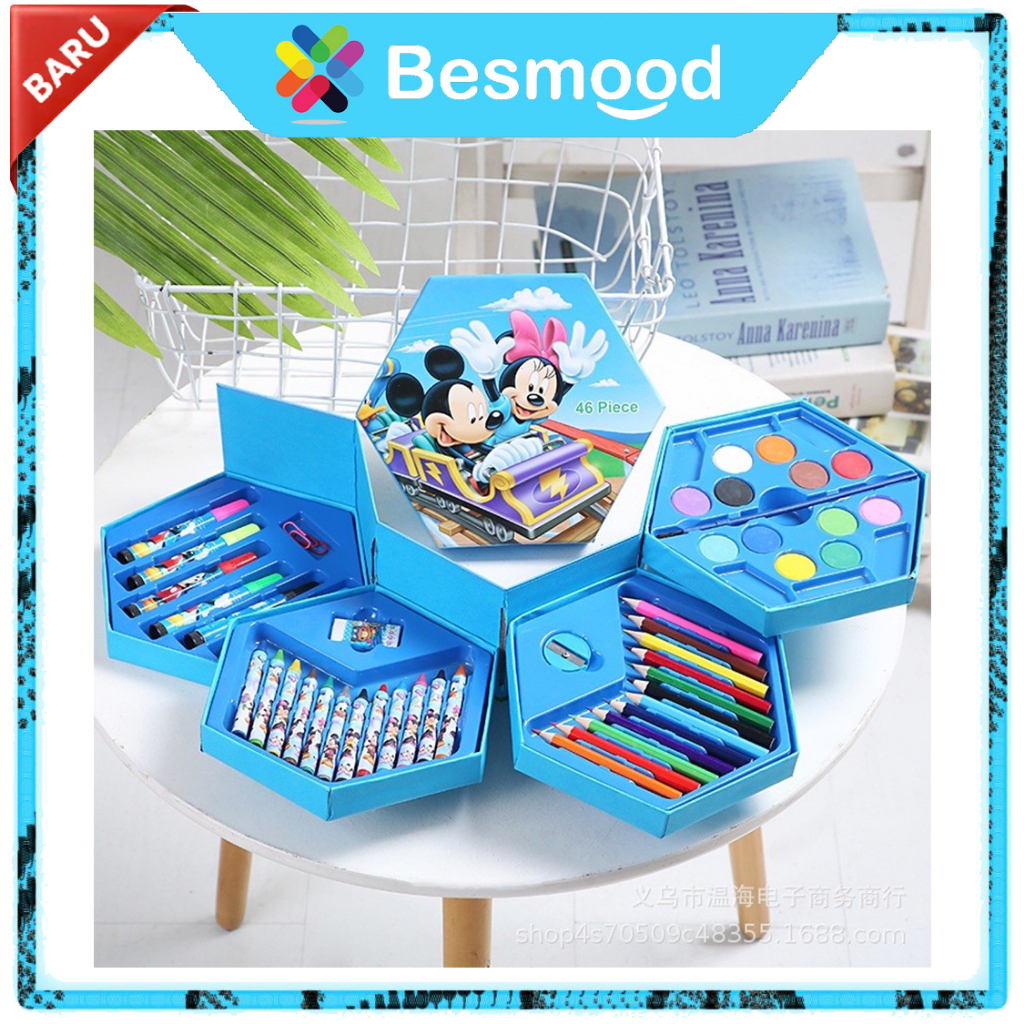 

Besmood Crayon Set Isi 46 Spidol Pensil Warna Cat Air Alat Lukis Murah STY09