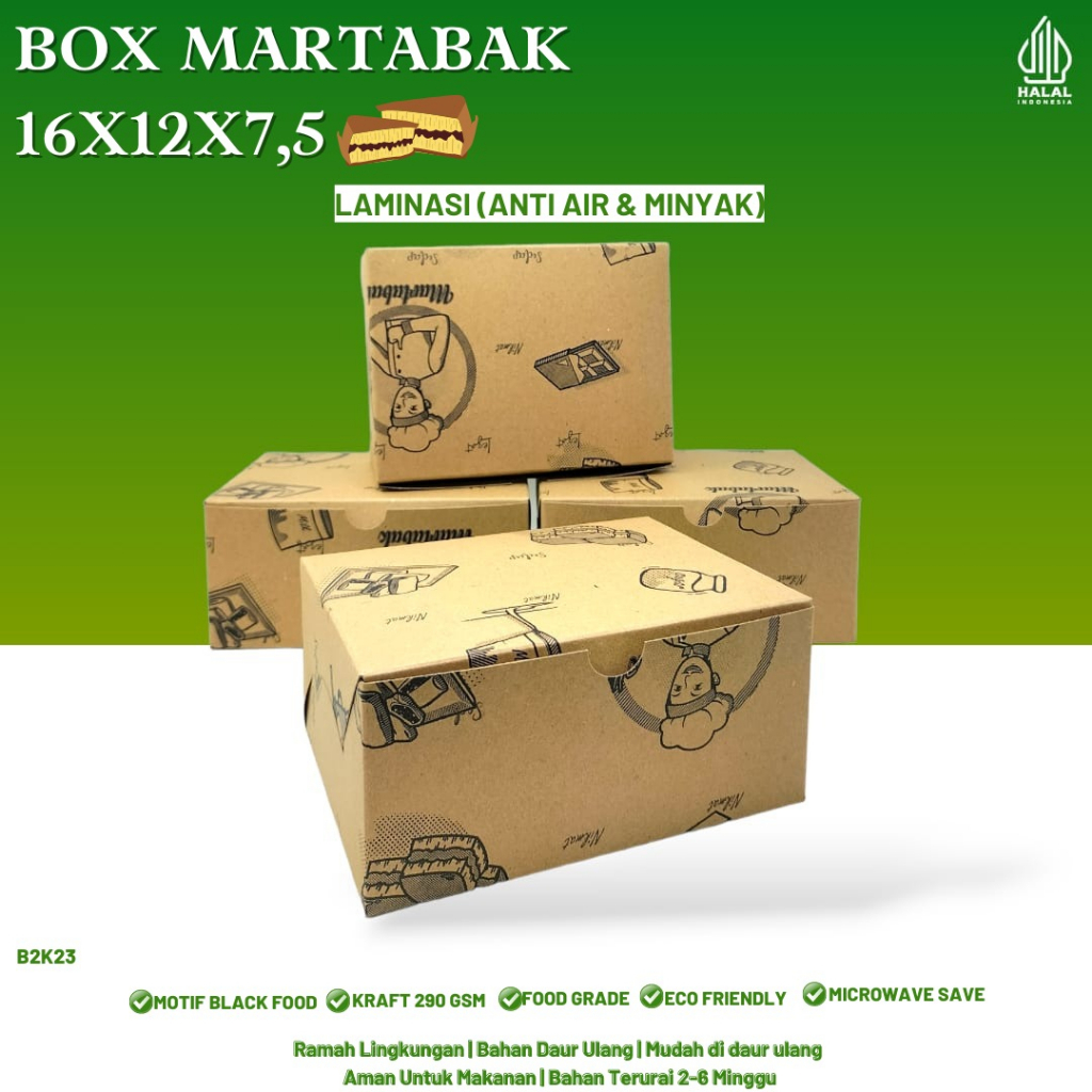 Dus Martabak 12x16 Laminasi 290 Gsm (B2K23-16X12X7.5 Cm)