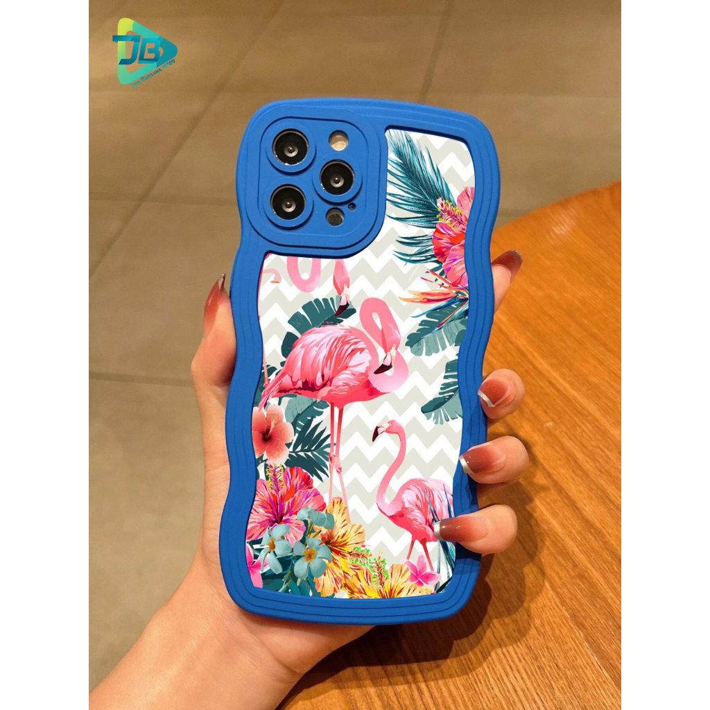 CUSTOM SOFTCASE SILIKON GELOMBANG WAVY CUSTOM FLAMINGGO FOR IPHONE 6 6+ 7 8 SE 2020 7+ 8+ X XS XR XS MAX 11 12 13 14 PRO MAX 14 MAX JB8926