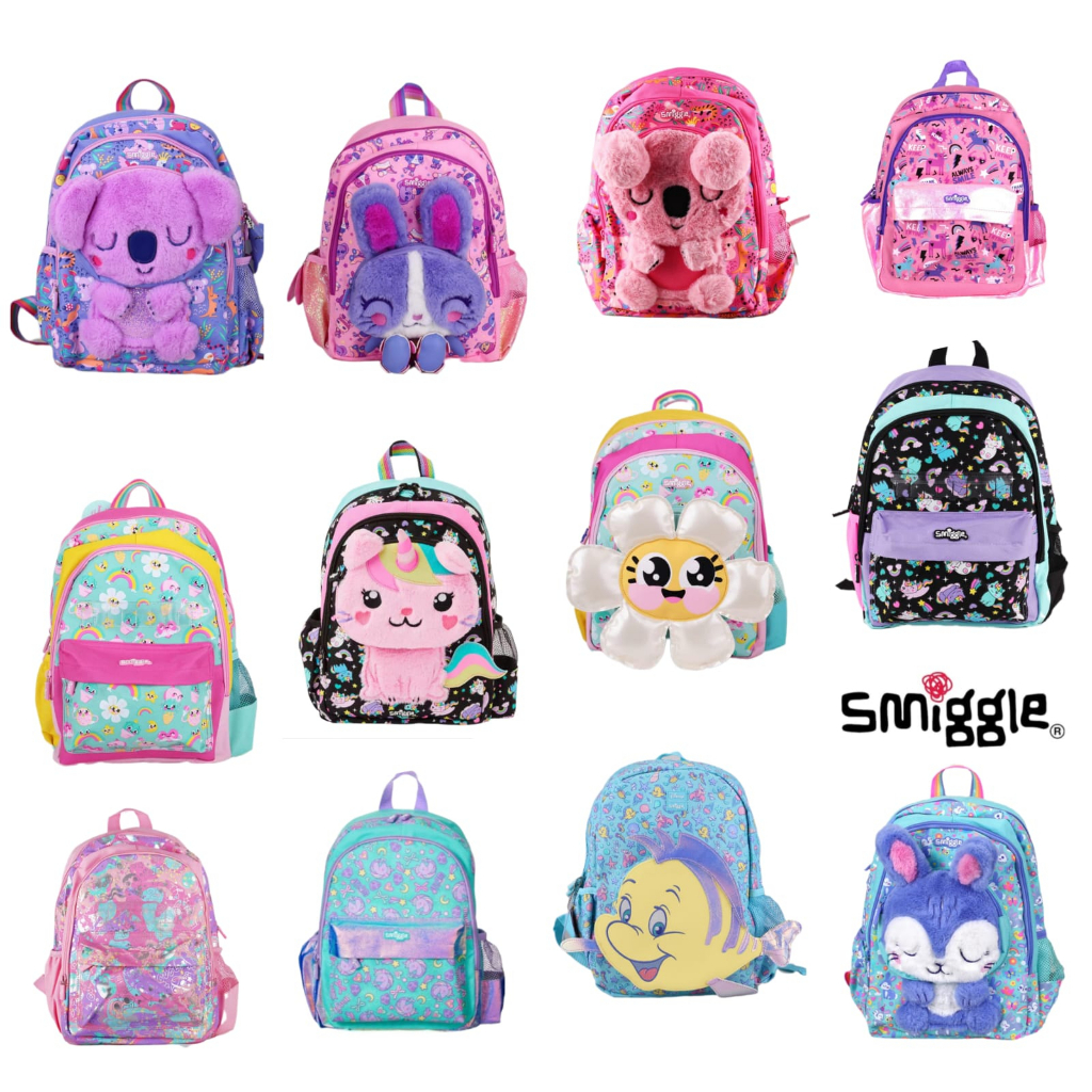 Tas Sekolah Anak TK Smiggle replica Koala Unicorn big flower pink cute minnie hoodie backpack bag gi