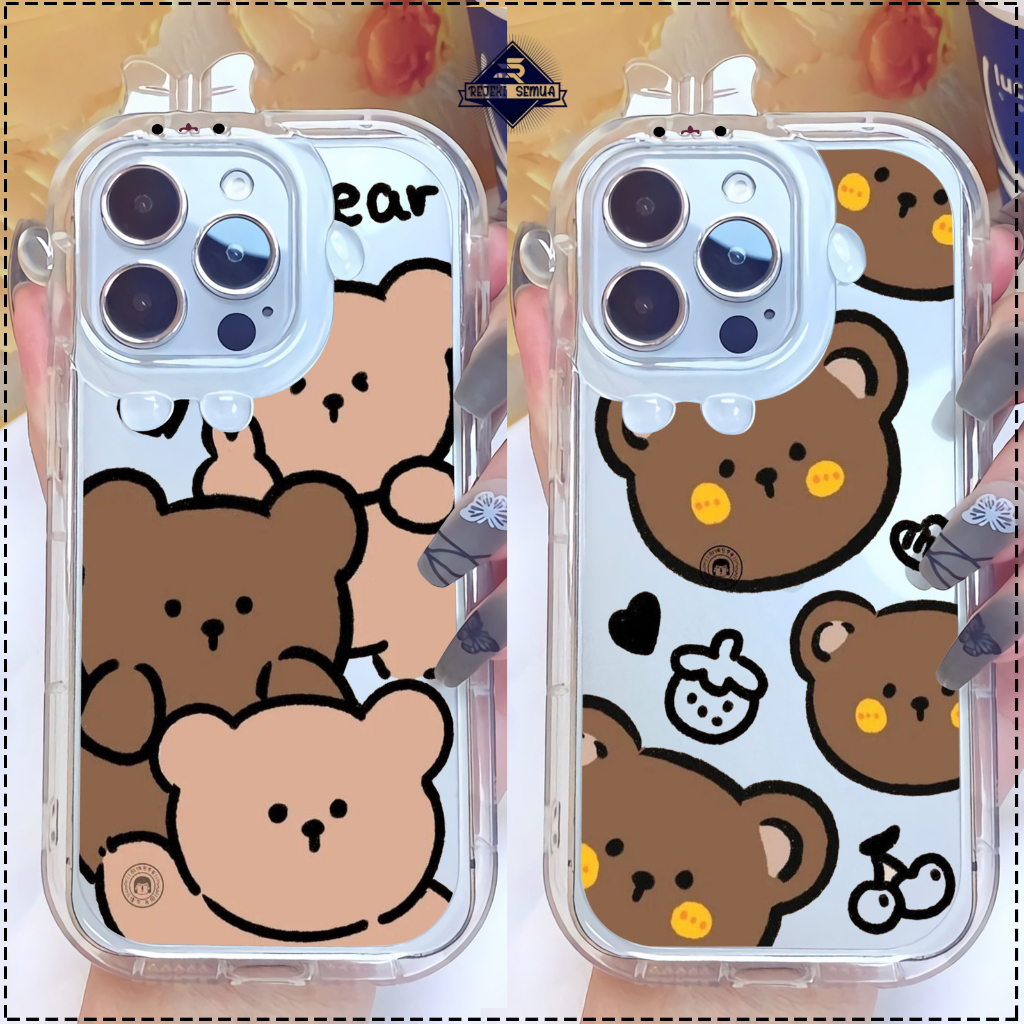CUSTOM SOFT CASE SILIKON CASING FRAME KAMERA KARAKTER PITACU CUSTOM BEAR SAMSUNG A03S A03 CORE A04 A