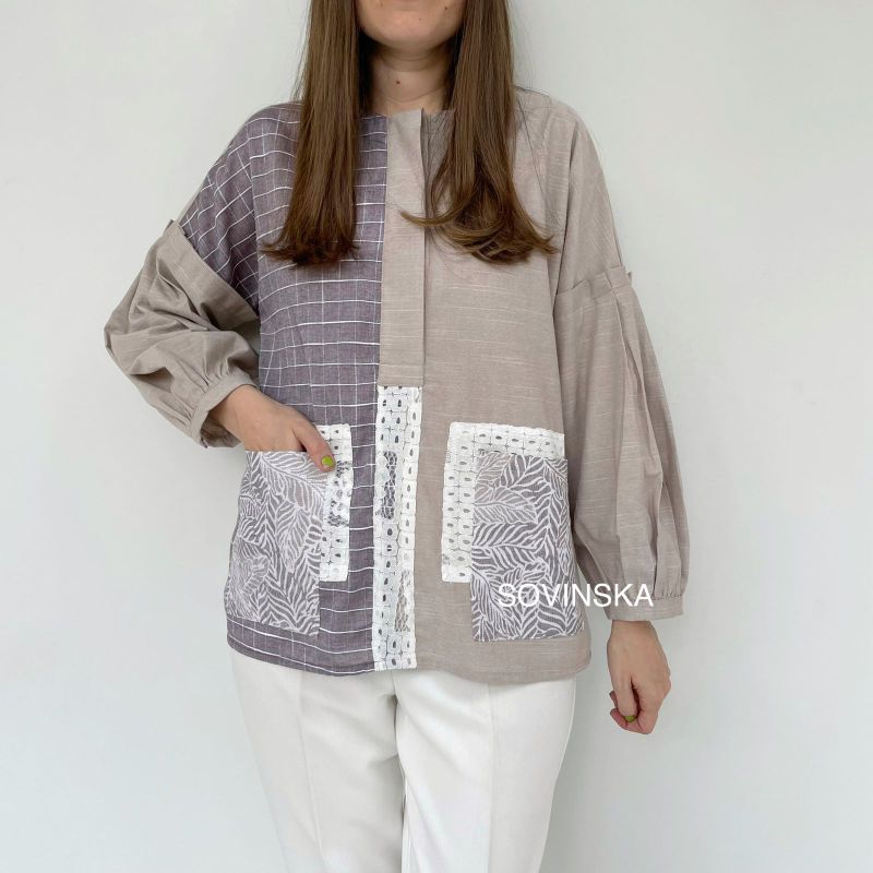 Atasan Batik B30 Blus Blouse Baju Kerja Wanita