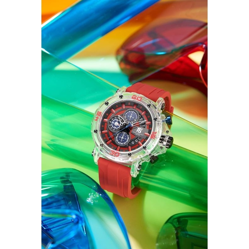 Jam Tangan Pria Tahan air- T5 4004G Cronograp Tangal Aktif Tali Karet Tahan Air