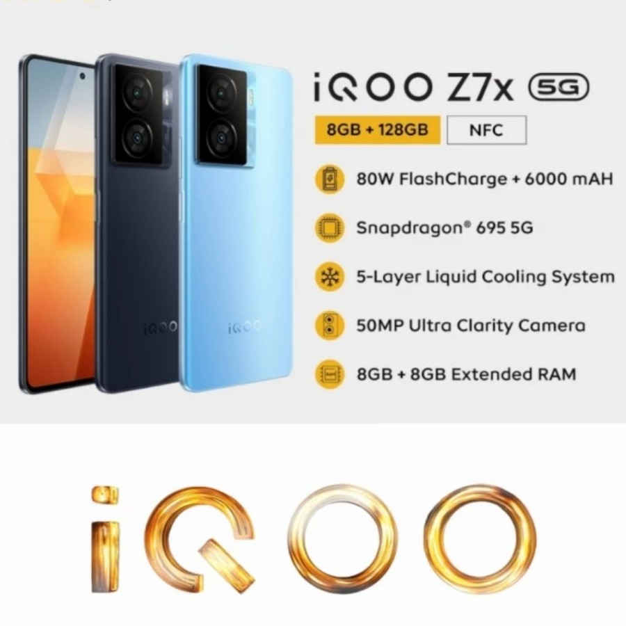 VIVO IQOO Z7X 5G 8/128GB | 8/256GB 6000mAh NEW GARANSI RESMI