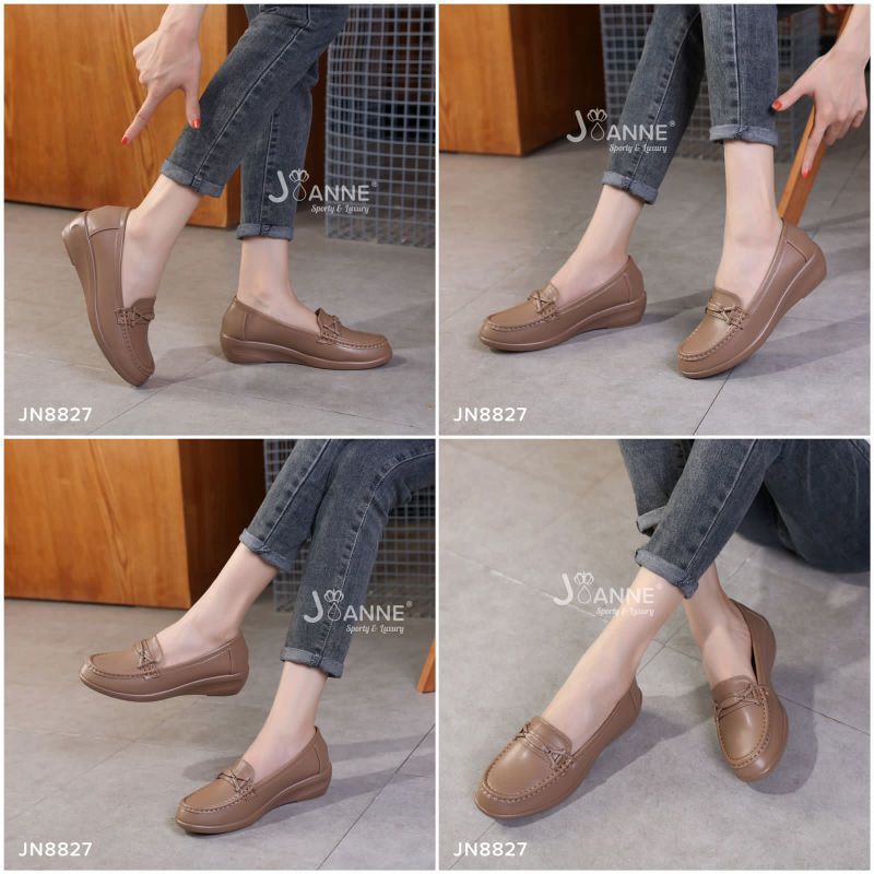 JOANNE Sepatu Wedges Kulit Shoes #JN8827 ORIGINAL